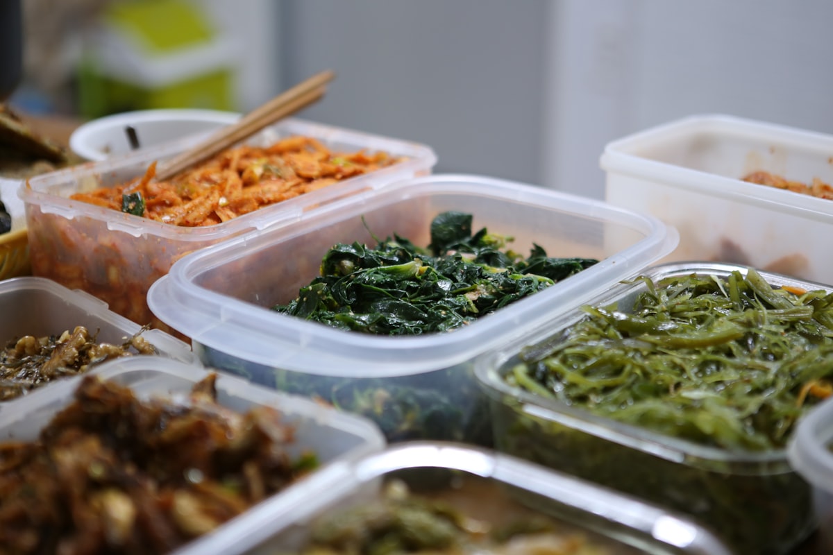 Fresh colorful vegetables arranged for meal preparation